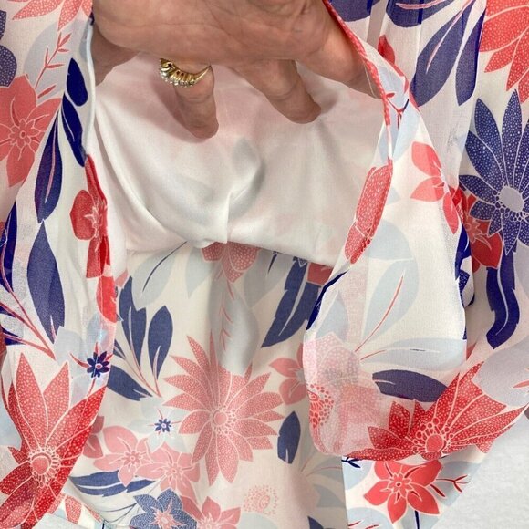 Charter Club Floral Pintuck Blouse Boho Peasant Grandma Cottage Core NWT M - Picture 3 of 6